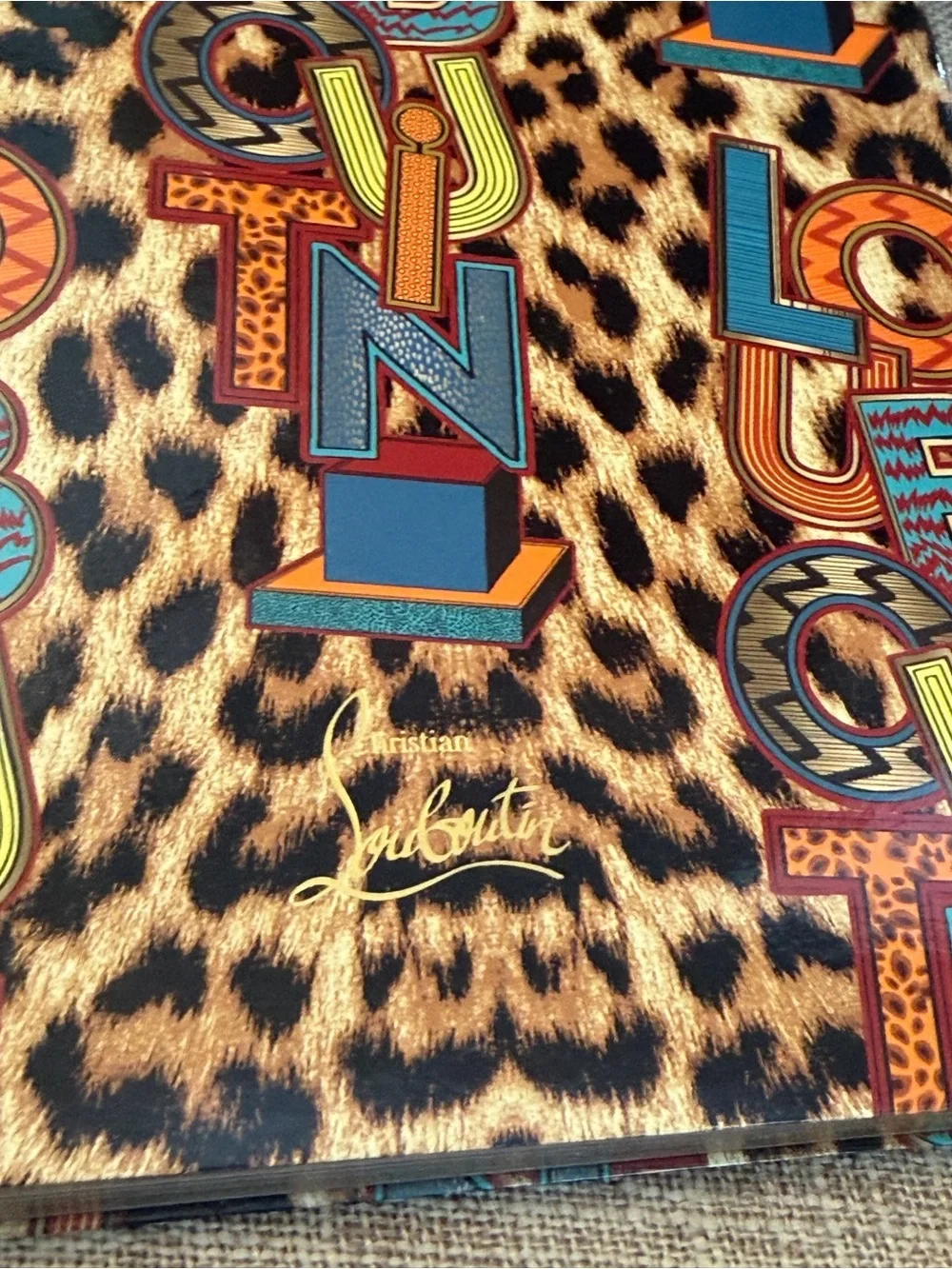 Christian Louboutin NIB Leopard Print Notebook with Multicolor Logo